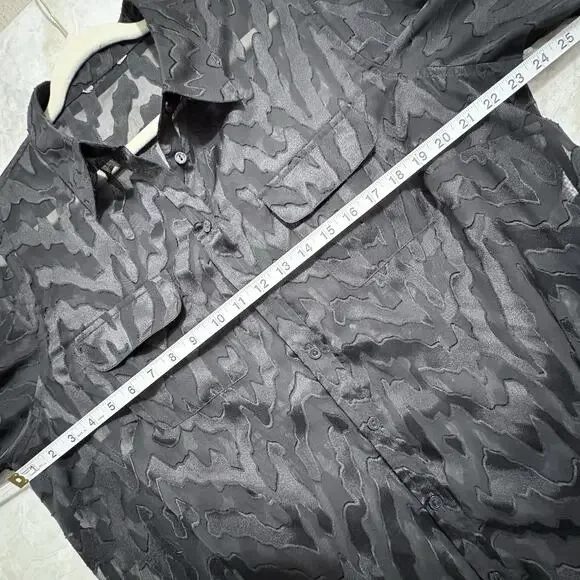 Vtg TanJay Fairy Grunge Witchy Womens Shirt Sheer Button up Pockets Black Sz 1X - Picture 8 of 12